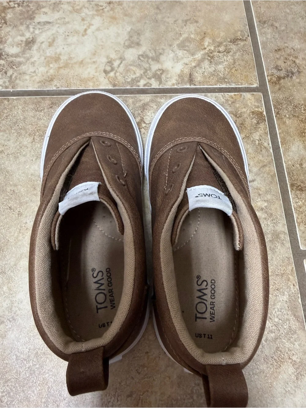 Brown Toddler Slip-On Canvas Sneakers
